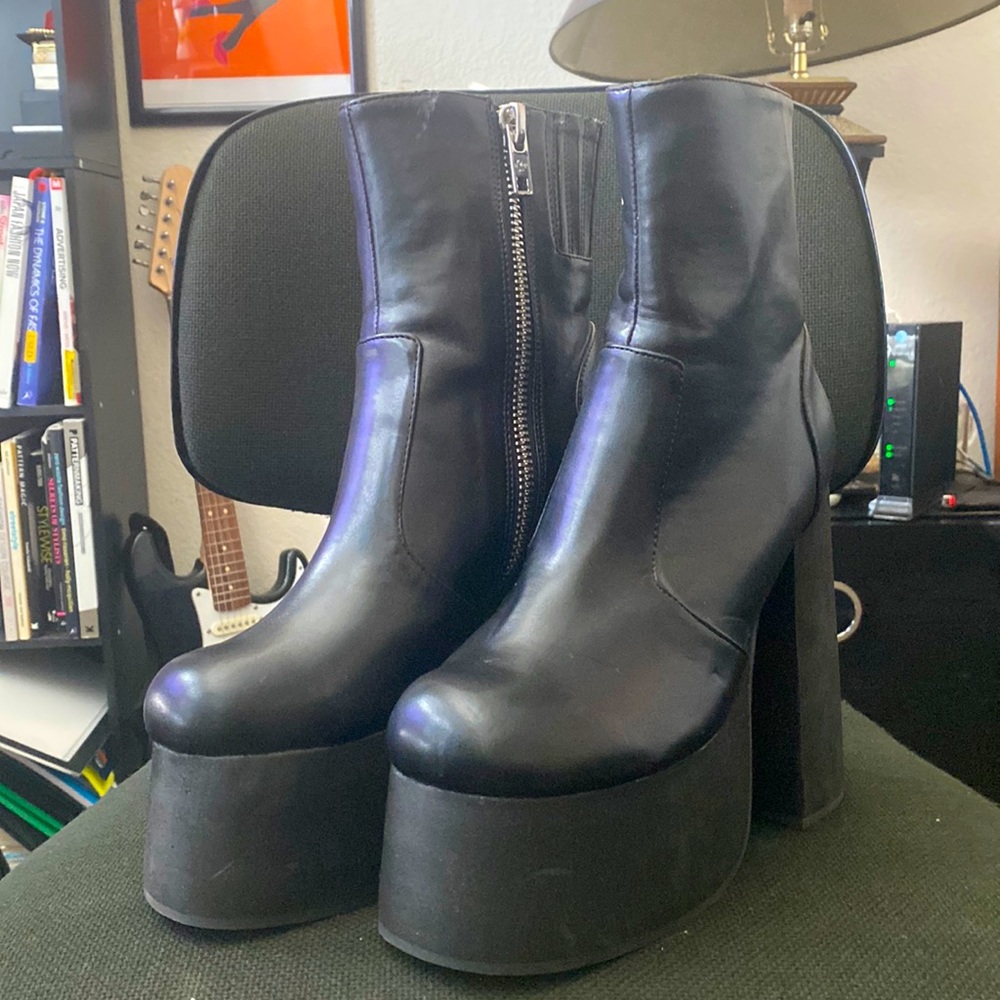 Dolls Kill Current Mood Black Platform Boots